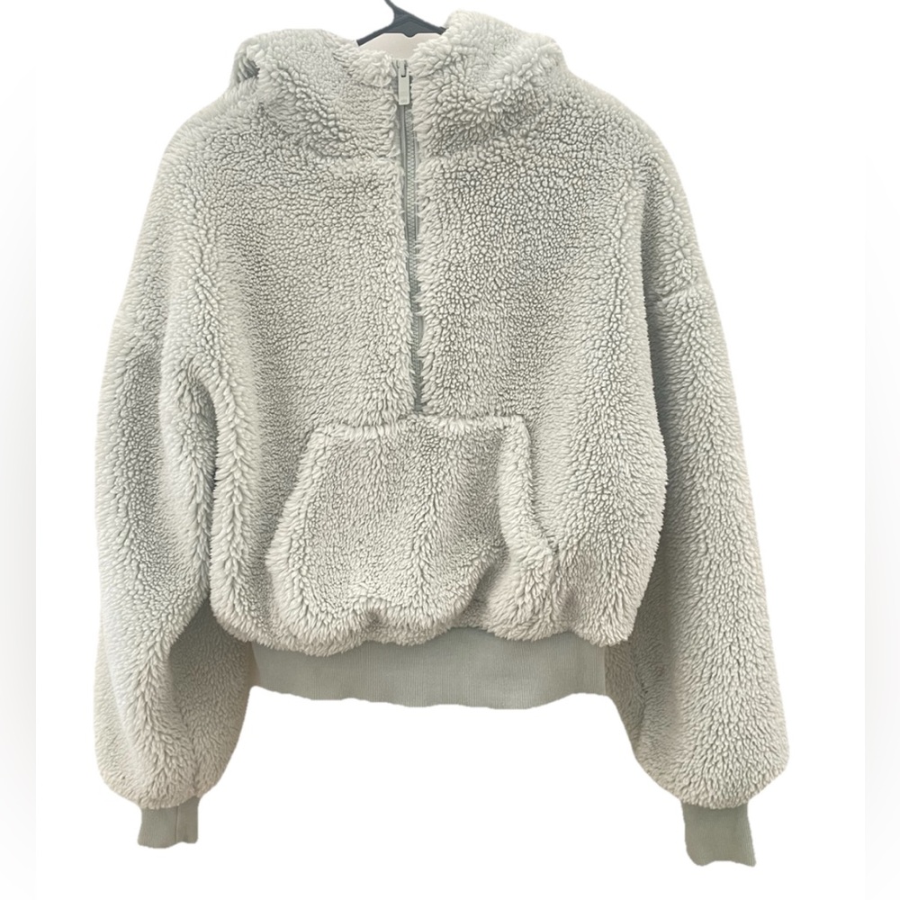 ALO Yoga Green Streetside Sherpa Half-zip Jacket